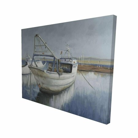FONDO 16 x 20 in. Blue Fishing Boat-Print on Canvas FO2789491